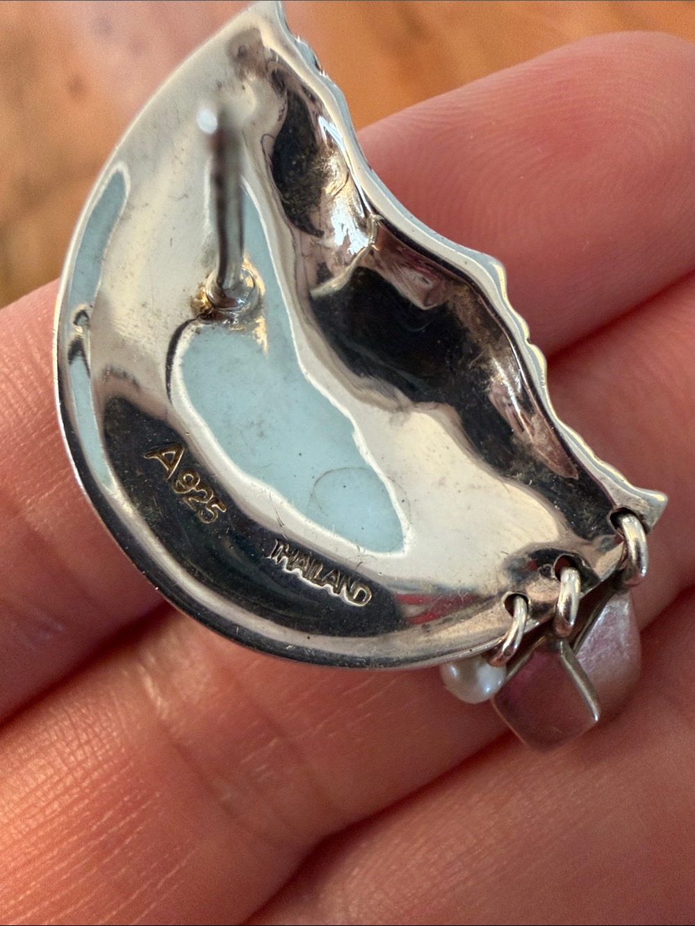 Celestial Vintage 925 Sterling Silver Marcasite Moon Face Dangle Earrings - Picture 6 of 6